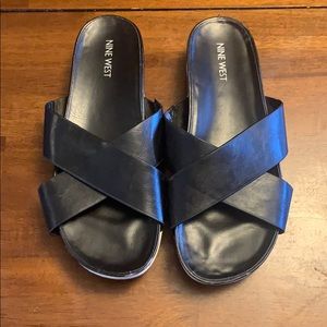 Platform cross sandals
